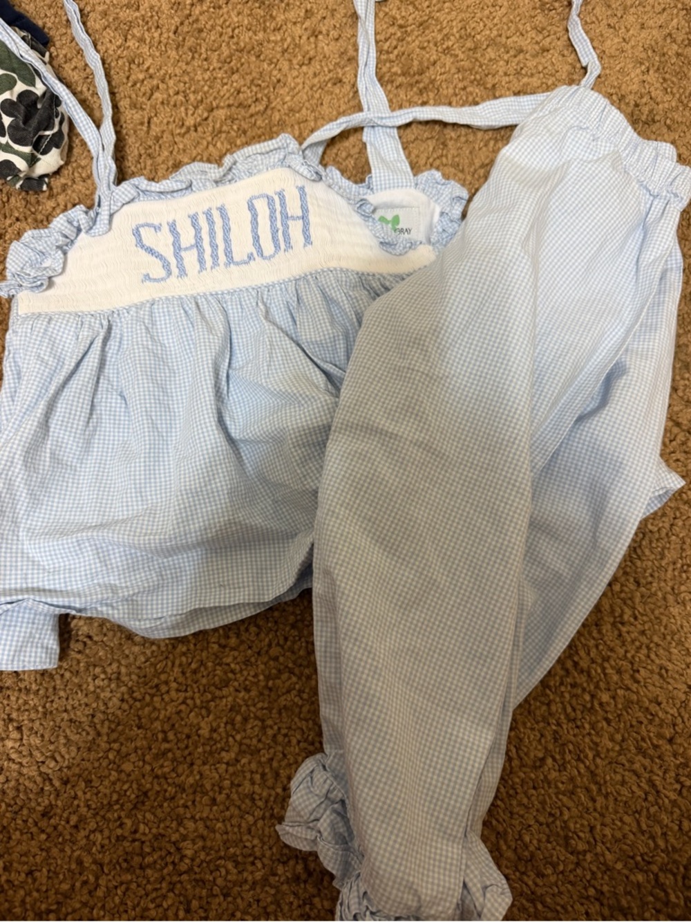 Shiloh Blue Gingham Set